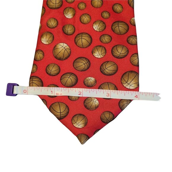 Utopia Silk Tie Basketball Print Red Mens Novelty Necktie Business Career - Picture 4 of 5